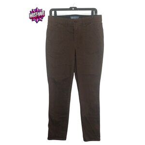 Democracy "Ab"solution Brown Straight Leg Pants Women’s 10 Stretch Cotton Blend